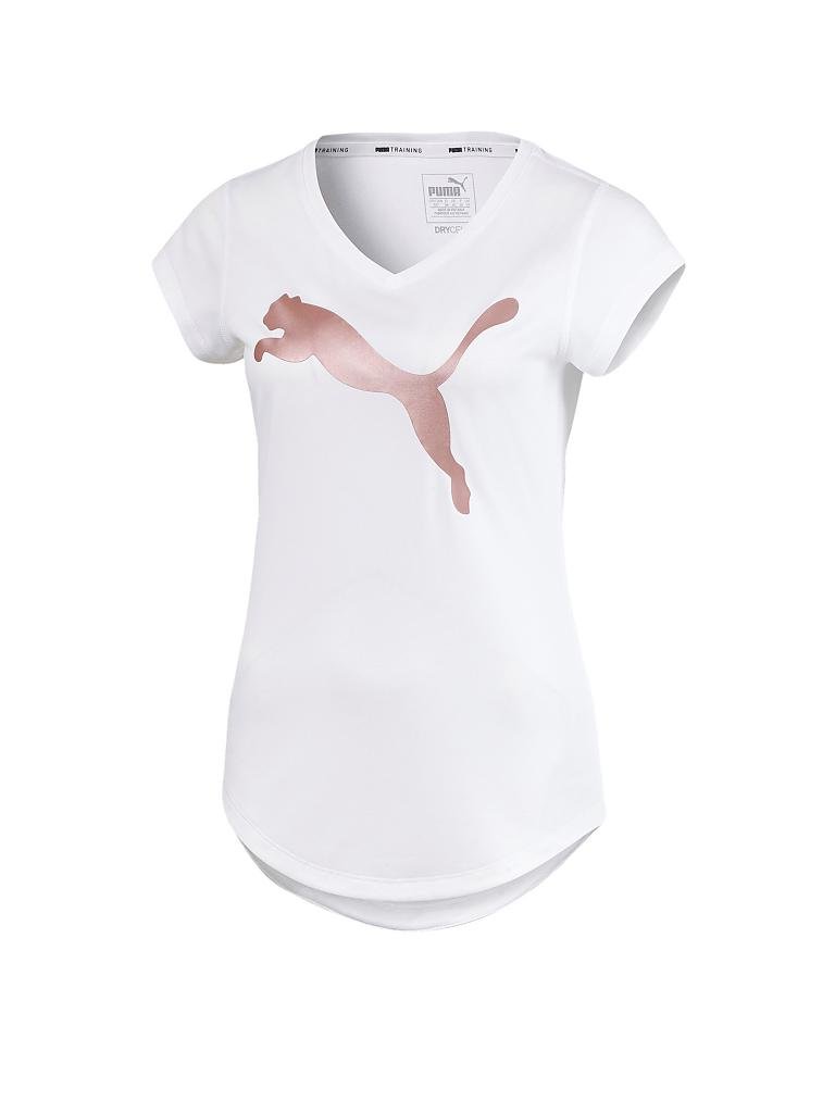 PUMA Damen Fitness Shirt Heather Cat weiB